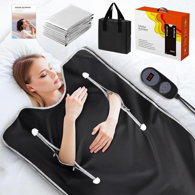 UMIXGENE Infrared Sauna Blanket-Sauna Blanket for Home Use, Portable Design for Relaxation and Detoxification Highest 176℉, 20-60 Minutes Timer, 6 ft x 2.65 ft