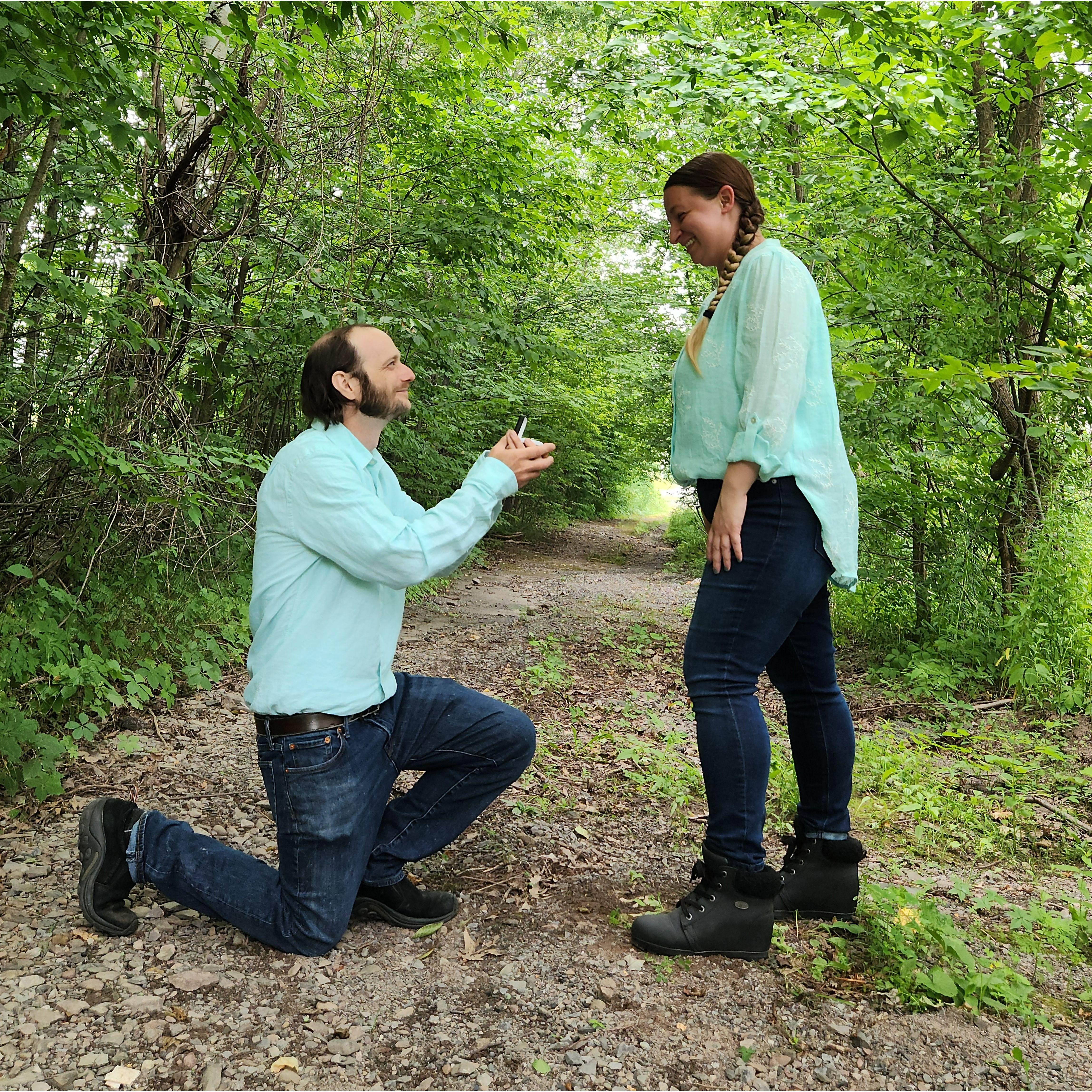 Engagement day!  These pictures were taken on the little walking path right by our property.