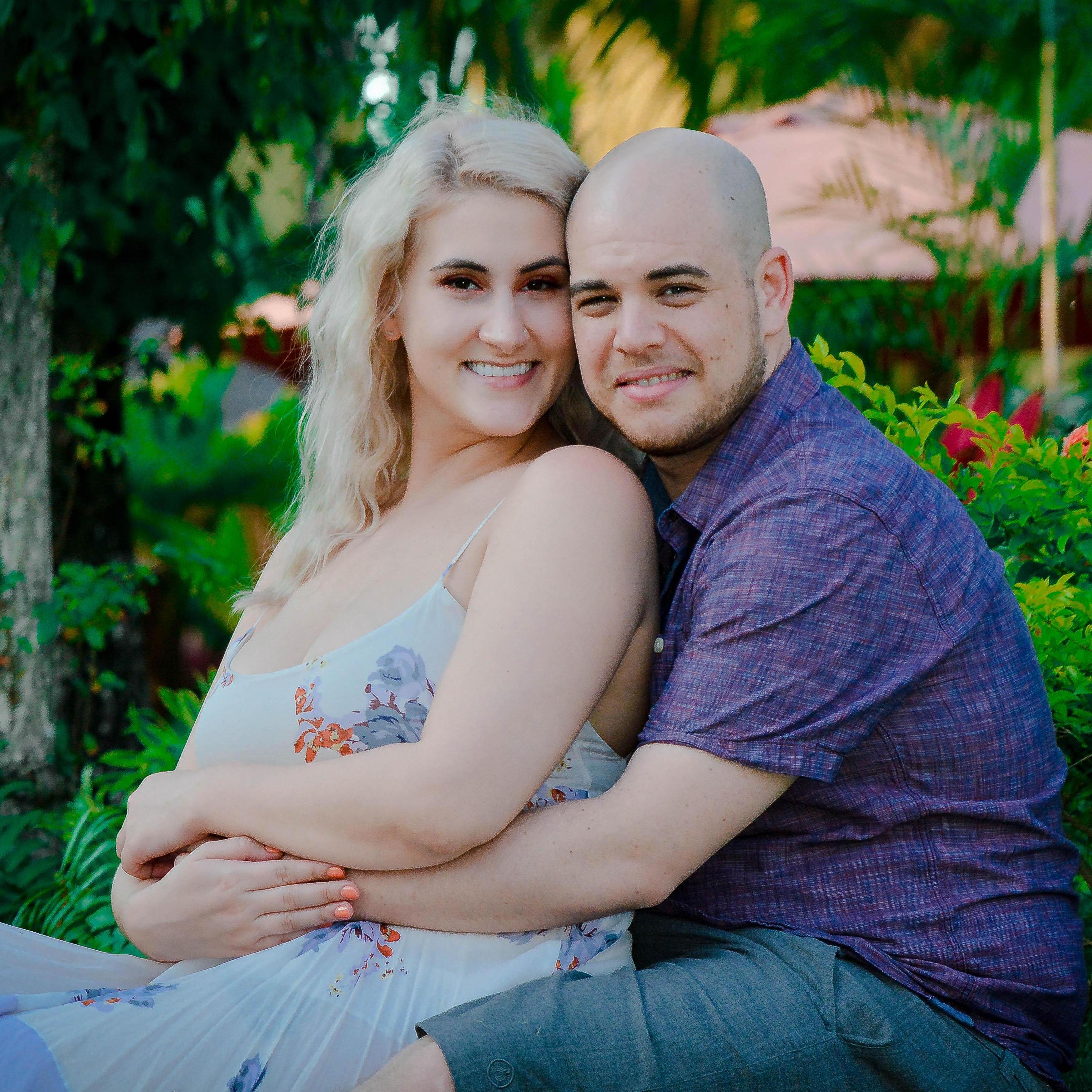 We planned our Jamaica trip after knowing each other for 3 months. Julia forced him to do pictures - can you tell? We look back on these shots and laugh knowing they are now on our wedding website!