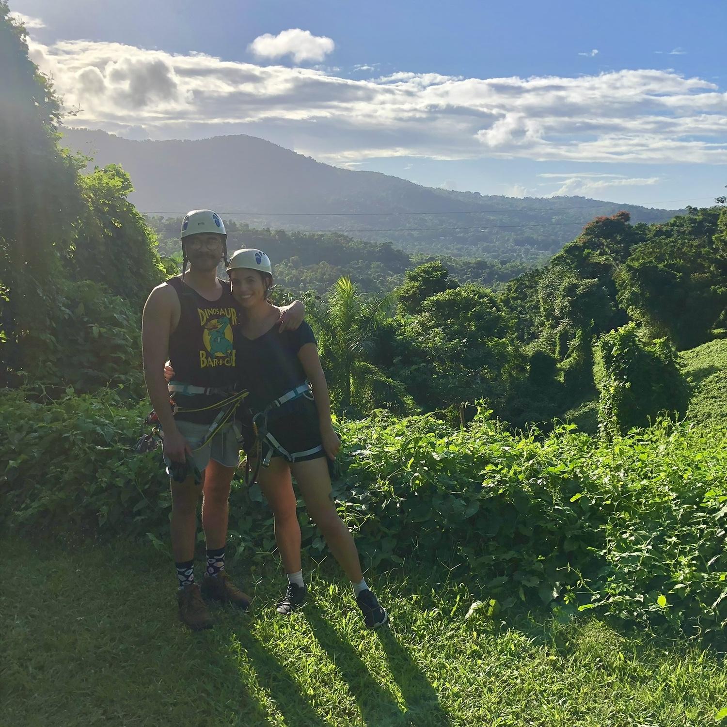 Ziplining in Puerto Rico for Grace's birthday
