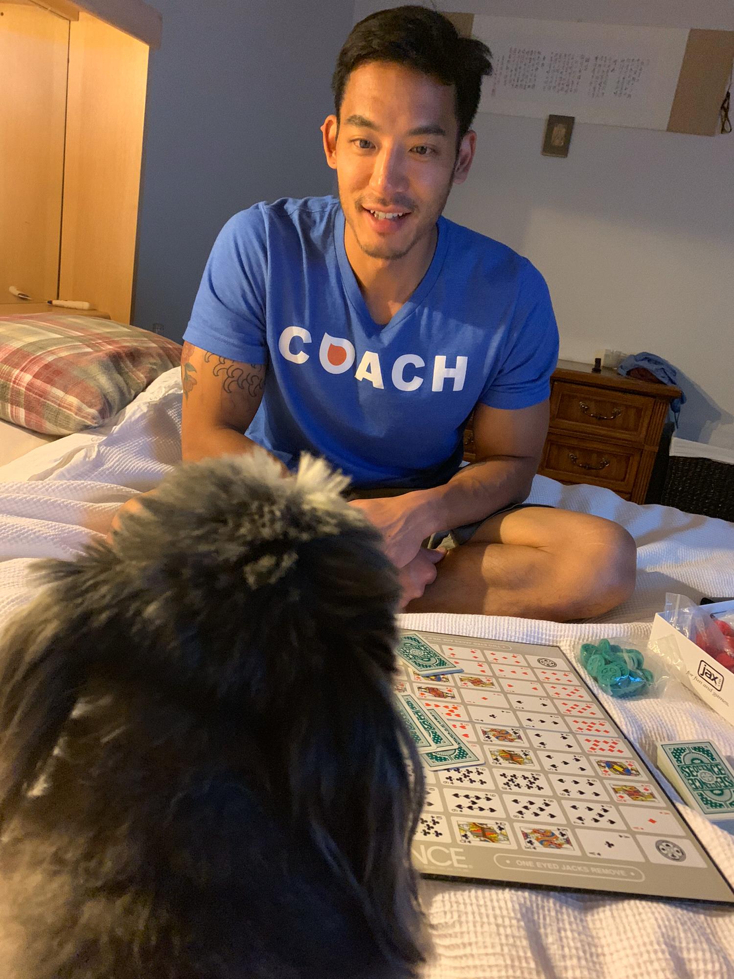 Watson helping me beat Ricky at sequence