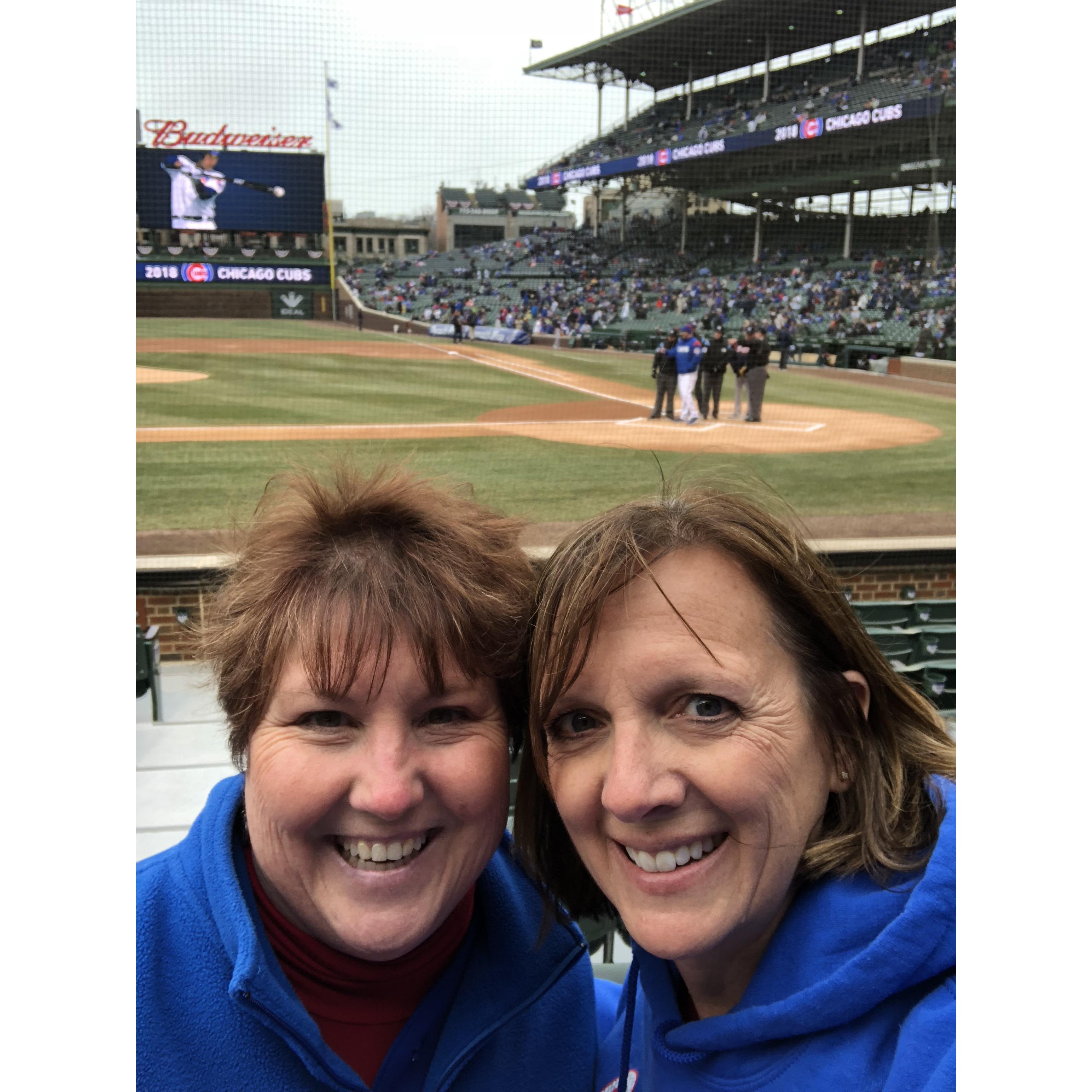 Cold Day at Wrigley with amazing seats! April 13, 18.