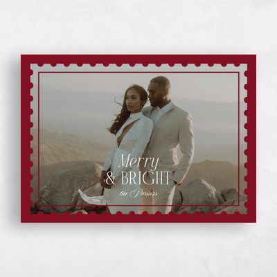 Light Burgundy, Red Holiday Card - Brynwood Landscape