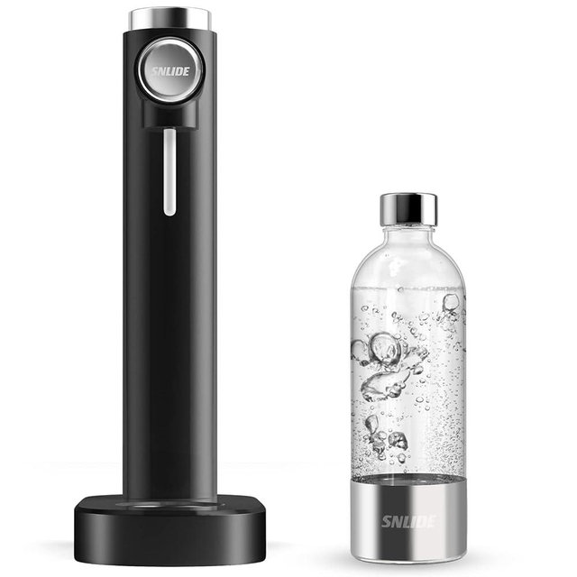 Sparkling Water Maker, Soda Streaming Machine with 1L BPA-Free Carbonation Bottle, Makes Home Fizzy Drinks, Seltzer Carbonated Water Maker, Compatible with Standard 60L CO2 Carbonators (Not Included)