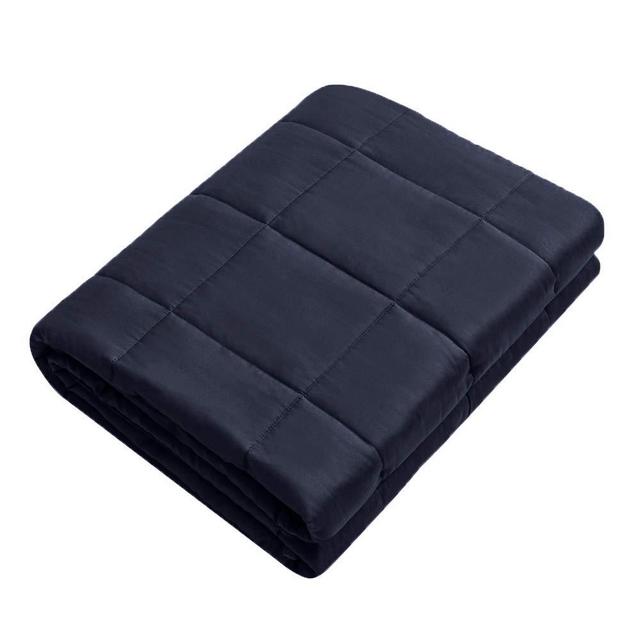 Weighted Idea Weighted Blanket Adults 17 lbs (60''x80'', 100% Natural Cotton, Navy Blue)