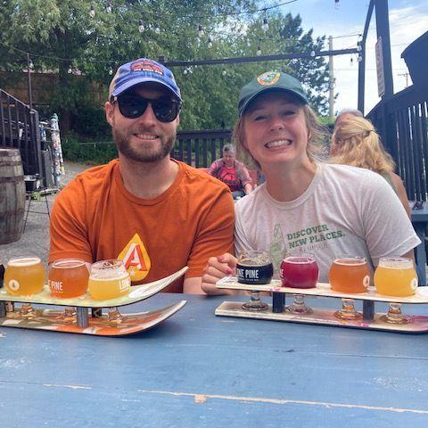Hanging out at one of our favorite Portland, ME breweries - Lone Pine