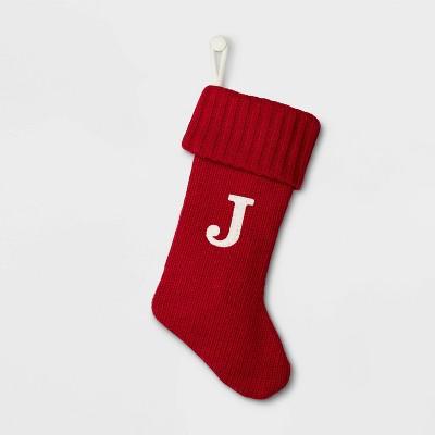 Knit Monogram Christmas Stocking Red - Wondershop™- J