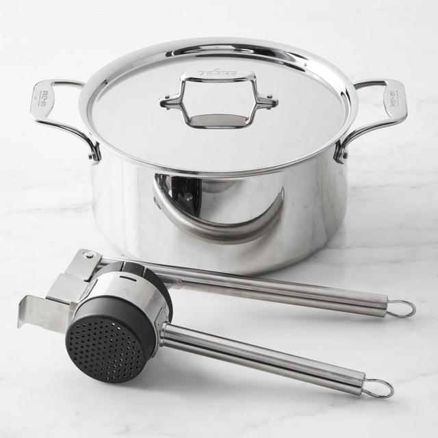 All-Clad d5 Stainless-Steel Stock Pot and Potato Ricer Set, 8-Qt.