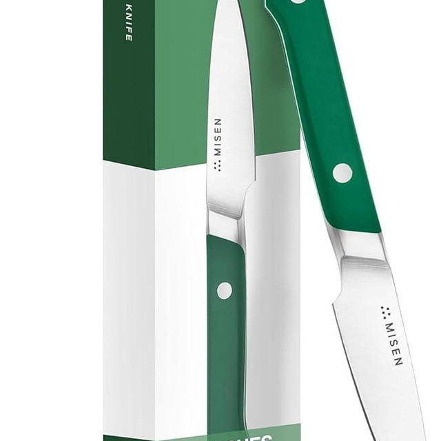 Misen 3.5" Paring Knife – Precision Kitchen Knife - High-Carbon Stainless Steel Blade – Ergonomic Handle for Peeling, Trimming, and Slicing – Lightweight, Versatile Tool for All Culinary Tasks - Green