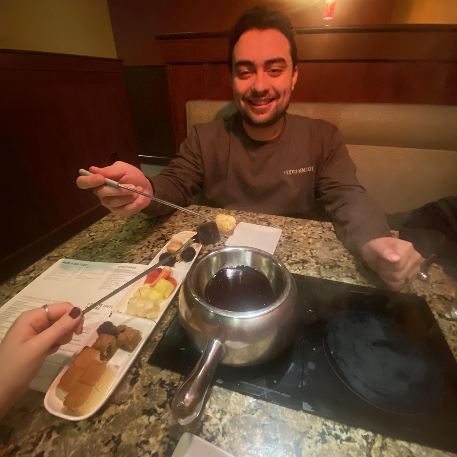 Fondue engagement anniversary dinner!