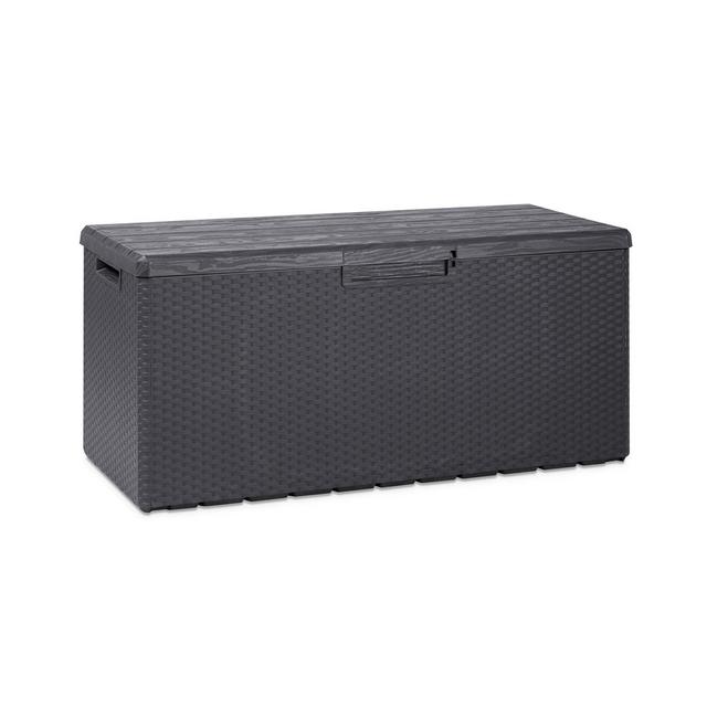 Toomax Z175E097 Portofino Weather Resistant Heavy Duty 90 Gallon Novel Resin Outdoor Deck Box, Gray