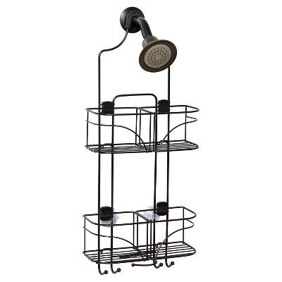 Heritage Bronze Metal Shower Caddy with 2 Shelves, Zenna Home