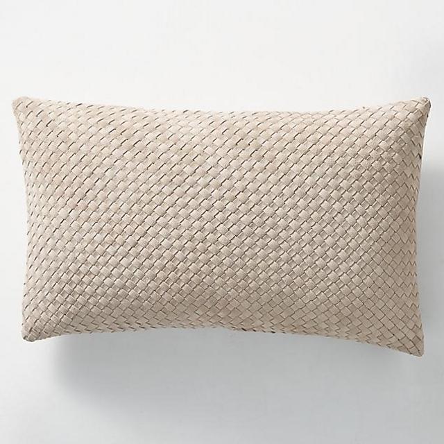 Restoration Hardware Suede Basket Weave Pillow Cover - Lumbar