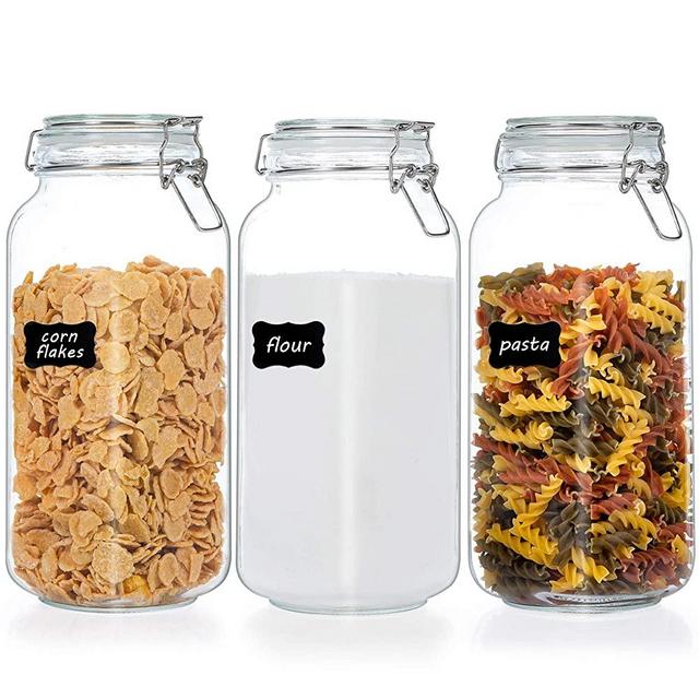 Taller ] Glass Jars with Airtight Lid, 92Oz/34Oz Large Glass Food