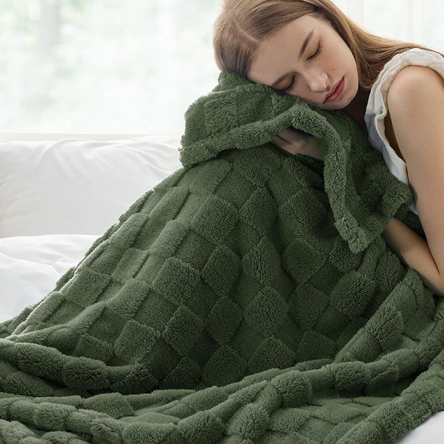 Bedsure Bronze Green Fleece Blanket for Couch - Super Soft Cozy Twin Blankets for Women, Cute Small Blanket for Girls, 60x80 Inches