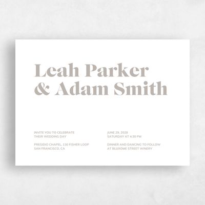 Grey Landscape Wedding Invitation - Everett Landscape Letterpress