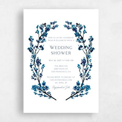 Royal Navy, Blue Wedding Wedding Shower Invitation - Allamia Portrait