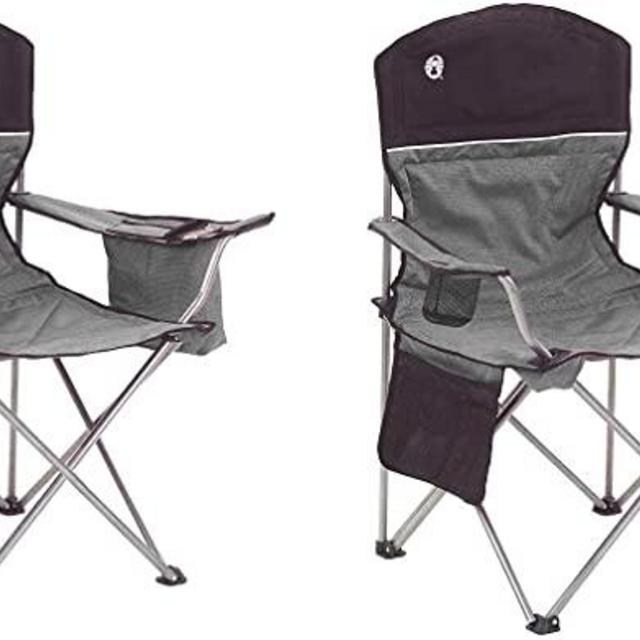 Coleman Oversized Black Camping Lawn Chairs + Cooler, 2-Pack | 2000020256