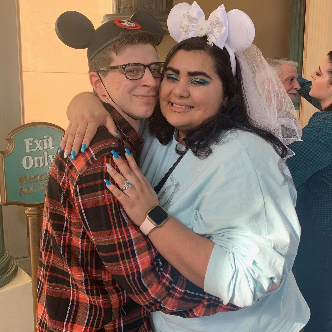The day of the proposal. Surprise at Disneyland!