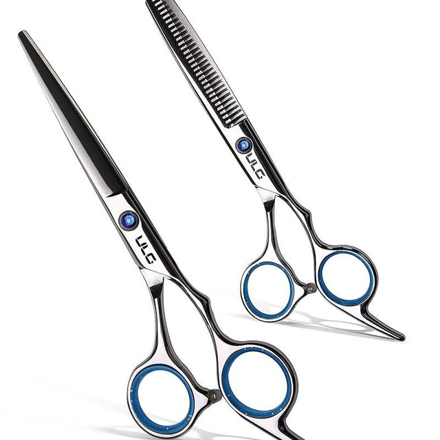 Hair Cutting Scissors Thinning Shears Kit ULG Professional Barber Hairdressing Texturizing Salon Razor Edge Scissor Japanese Stainless Steel 6.5 inch