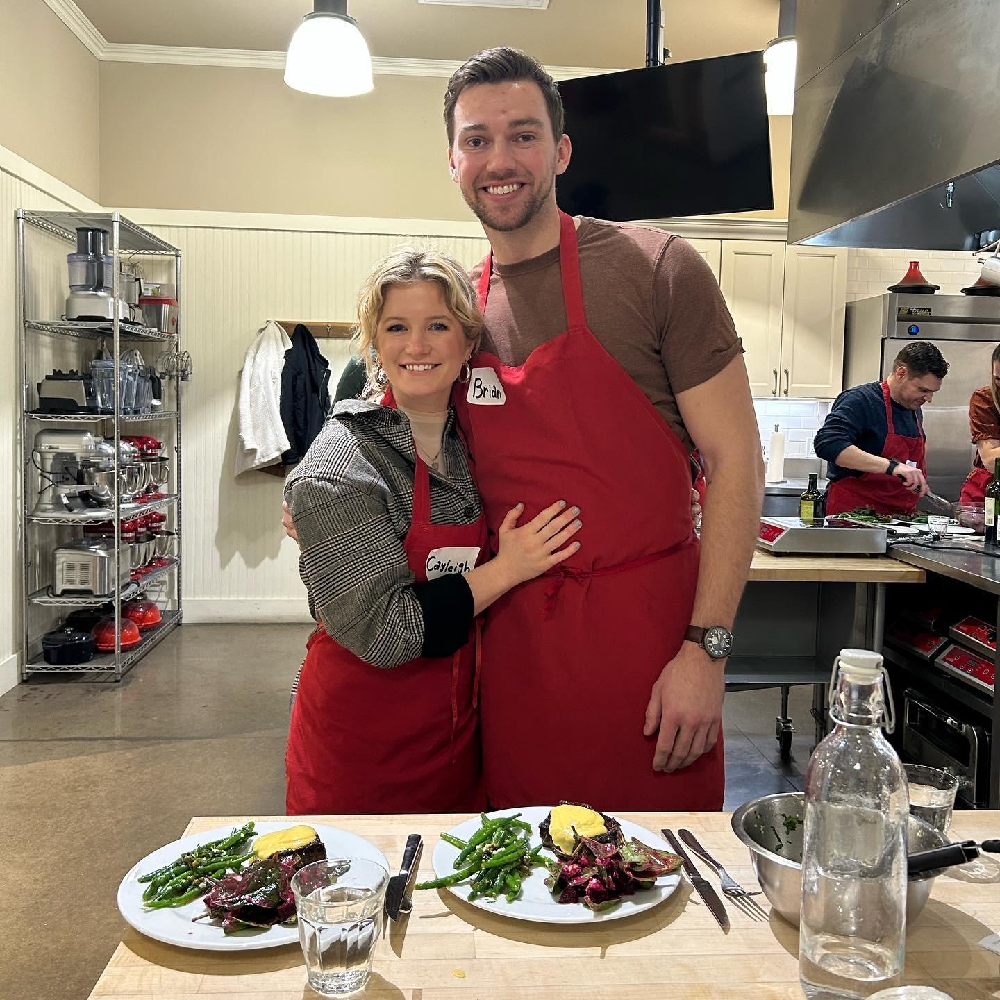 Cayleigh surprised Brian with a French-inspired cooking class for his 28th birthday
