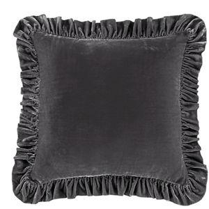 2 Stella Faux Silk Velvet Ruffled Euro Shams in SLATE at Tractor Supply Co