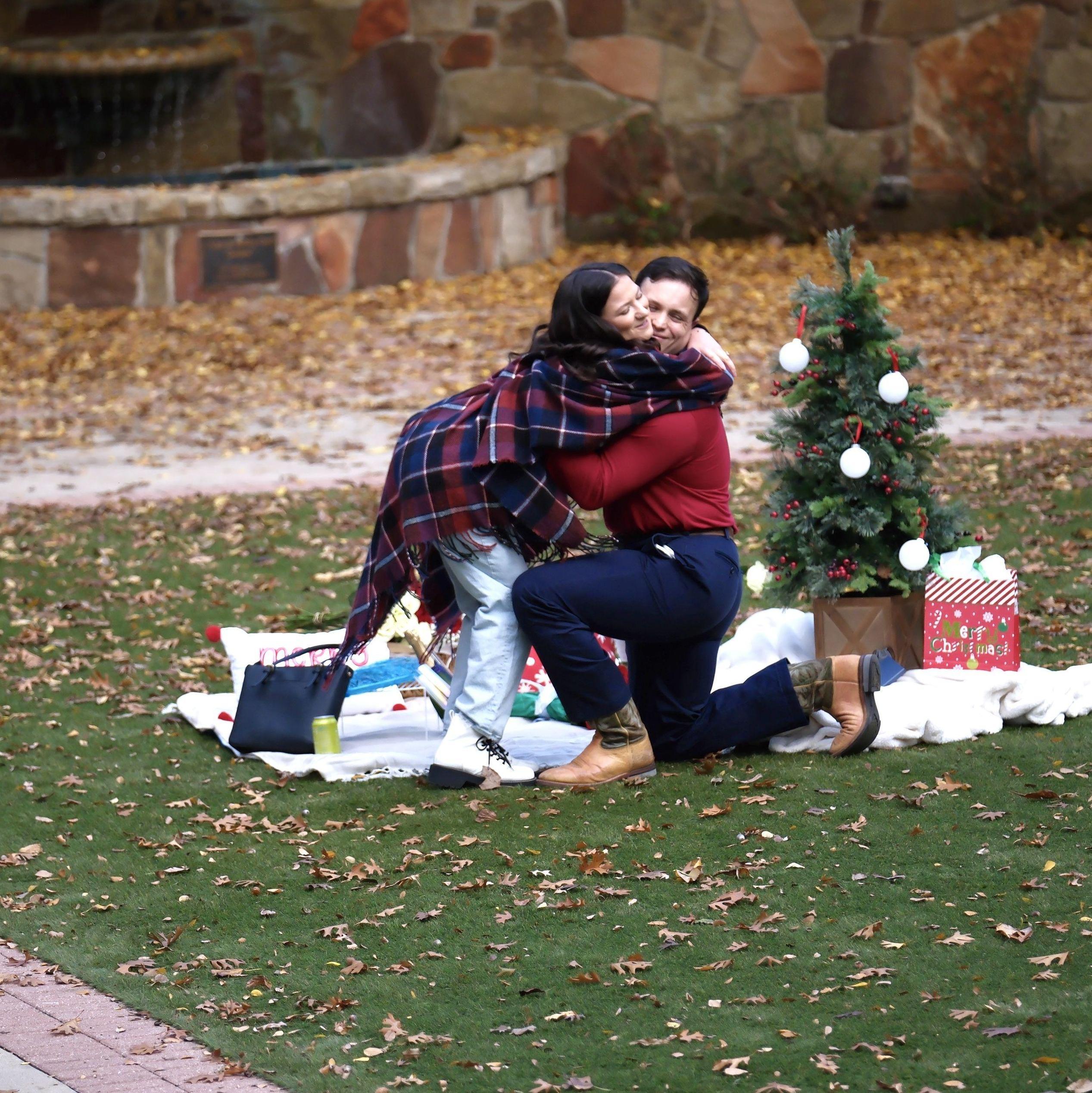 So excited, we turned our heads the same way like it was the first time we've ever hugged.