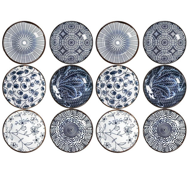ZENFUN 12 Pcs Soy Sauce Dishes, Ceramic Dipping Bowls3 oz Small Dip Bowls, Sauce cups for Condiment Sushi Sauce Dish Bowls, Mini Bowl for Side Dish, Ketchup, Soy Appetizer Plates Tiny Dish