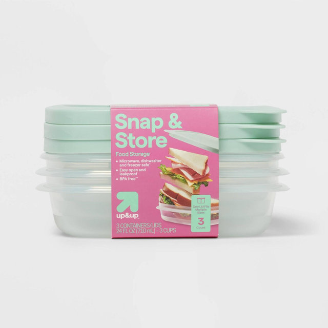 Snap & Store Food Storage Containers - 24 fl oz/3ct - up & up™