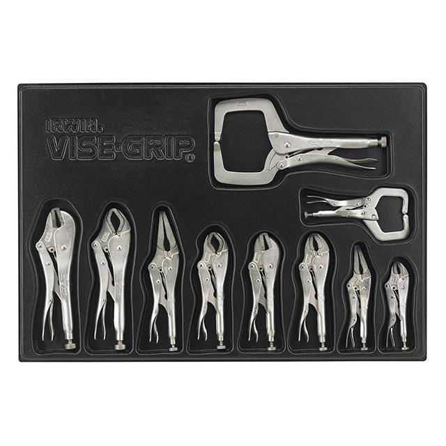 IRWIN VISE-GRIP Locking Pliers Set with Tray, 10-Piece (1078TRAY)