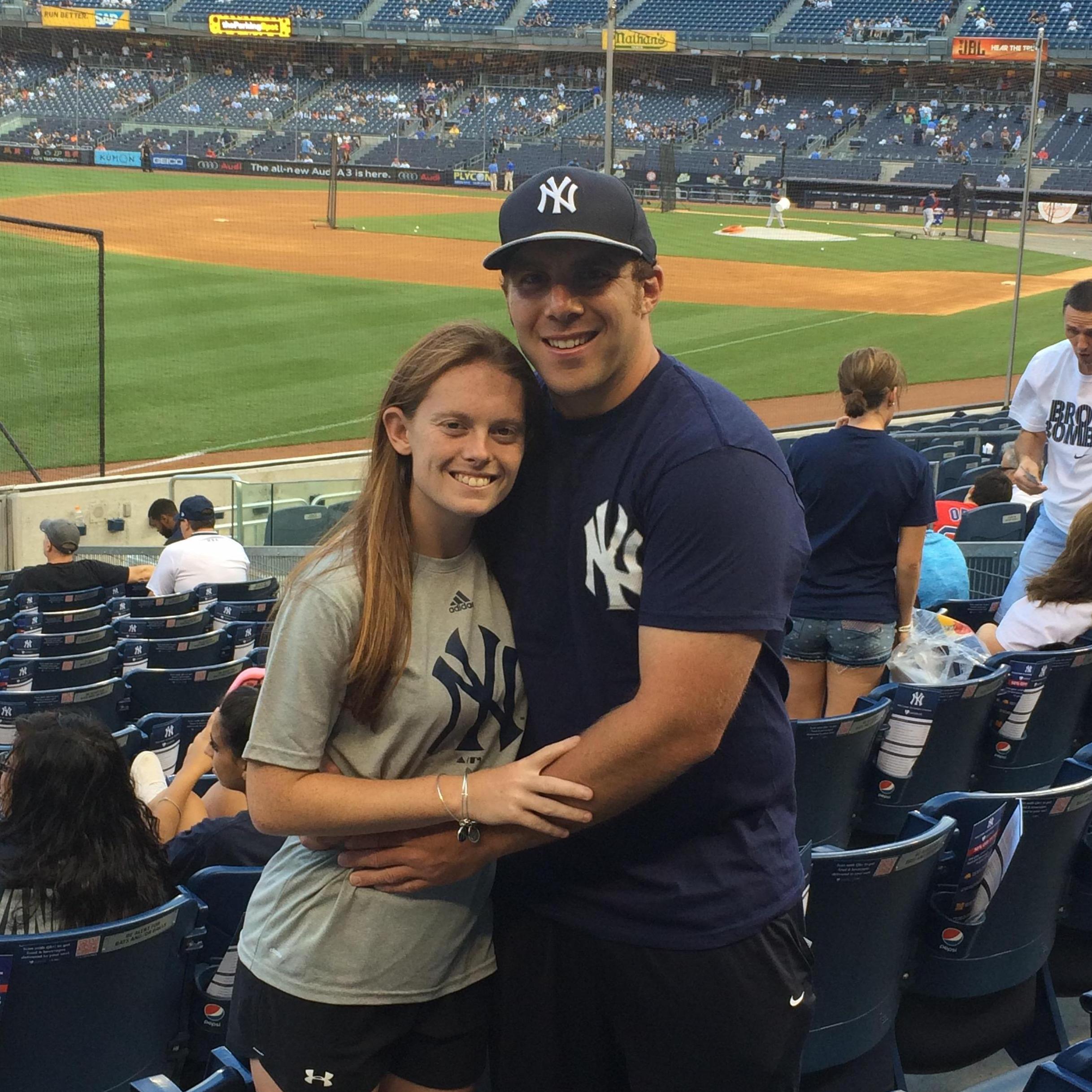 July 2014: Nothing says "I love you" like Yankees tickets for our 1-year Anniversary!