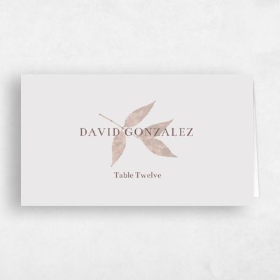Burgundy, Red Wedding Place Card - Leia