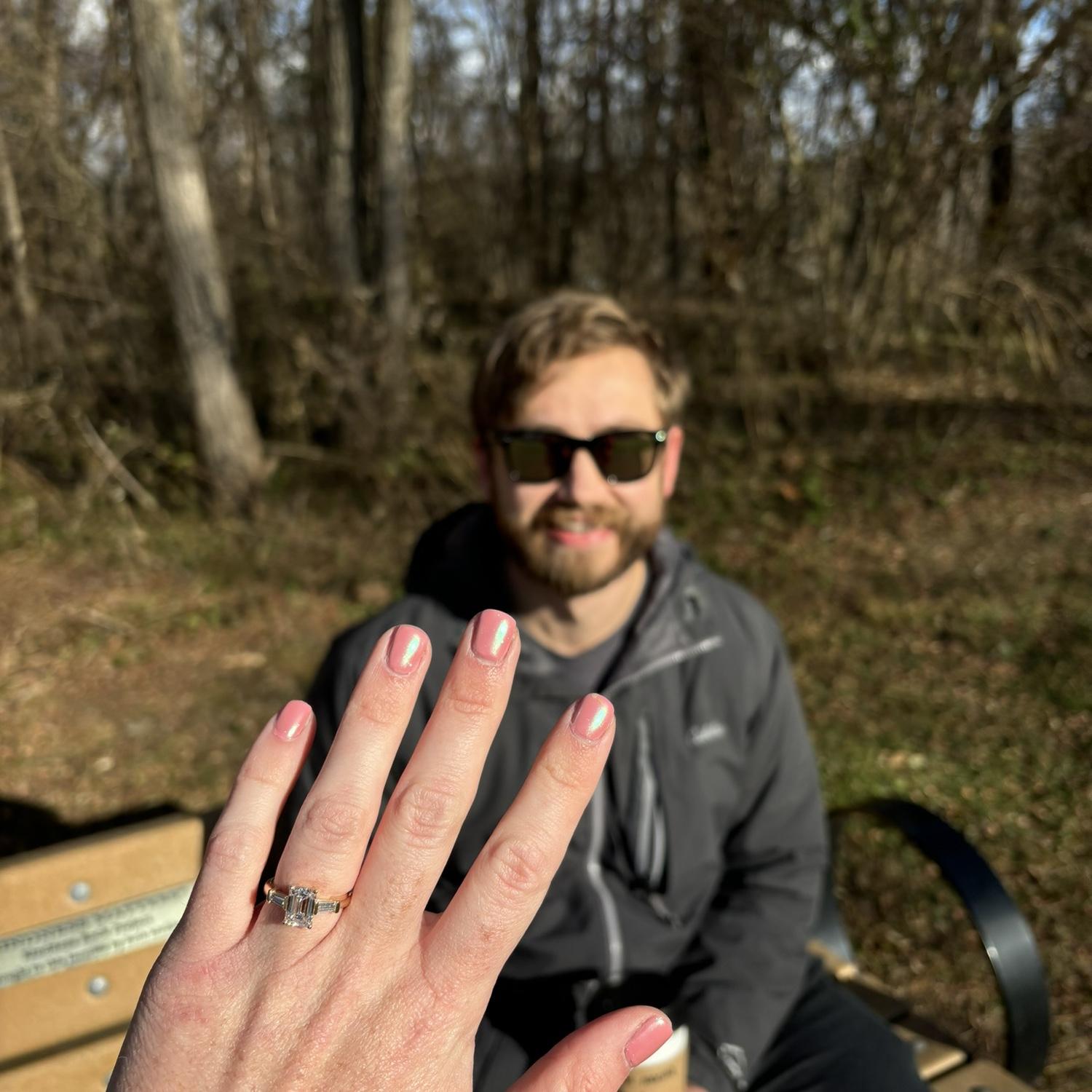 The moment after he proposed on the Erie Canal ♥️