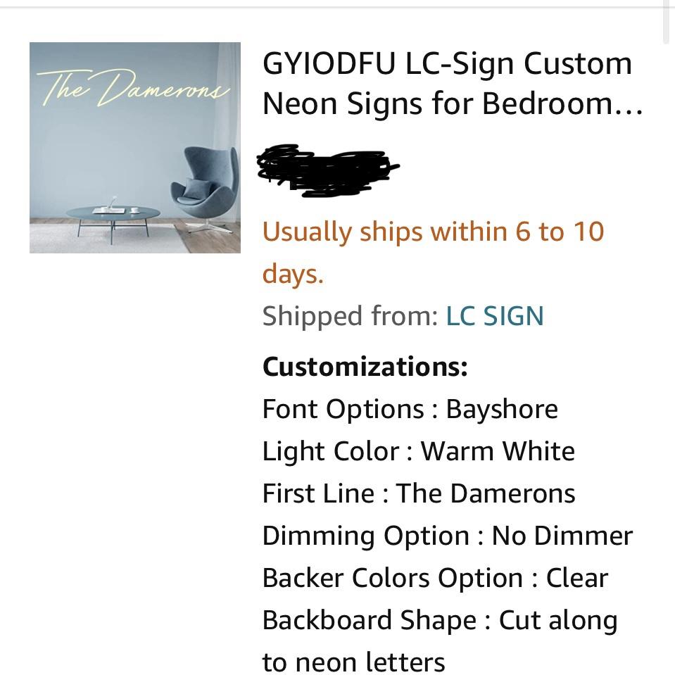 GYIODFU LC-Sign Custom Neon Signs for Bedroom, Wedding Party, Personalized Dimmable Neon Sign for Wall Art, Birthday Gift Giving Name Neon Lights (40 inch Length, 1 Line Text)