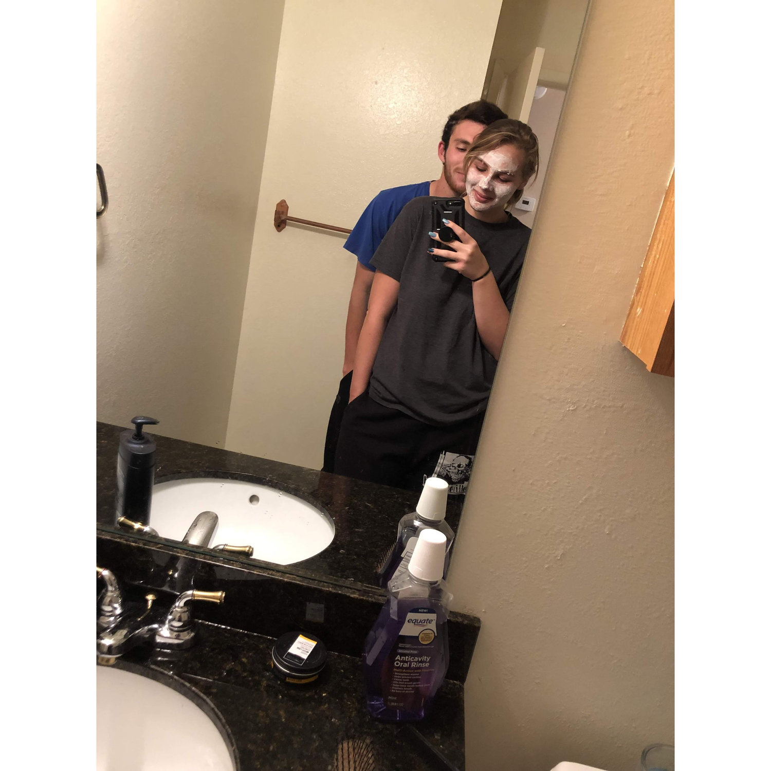 The first picture I took of us together