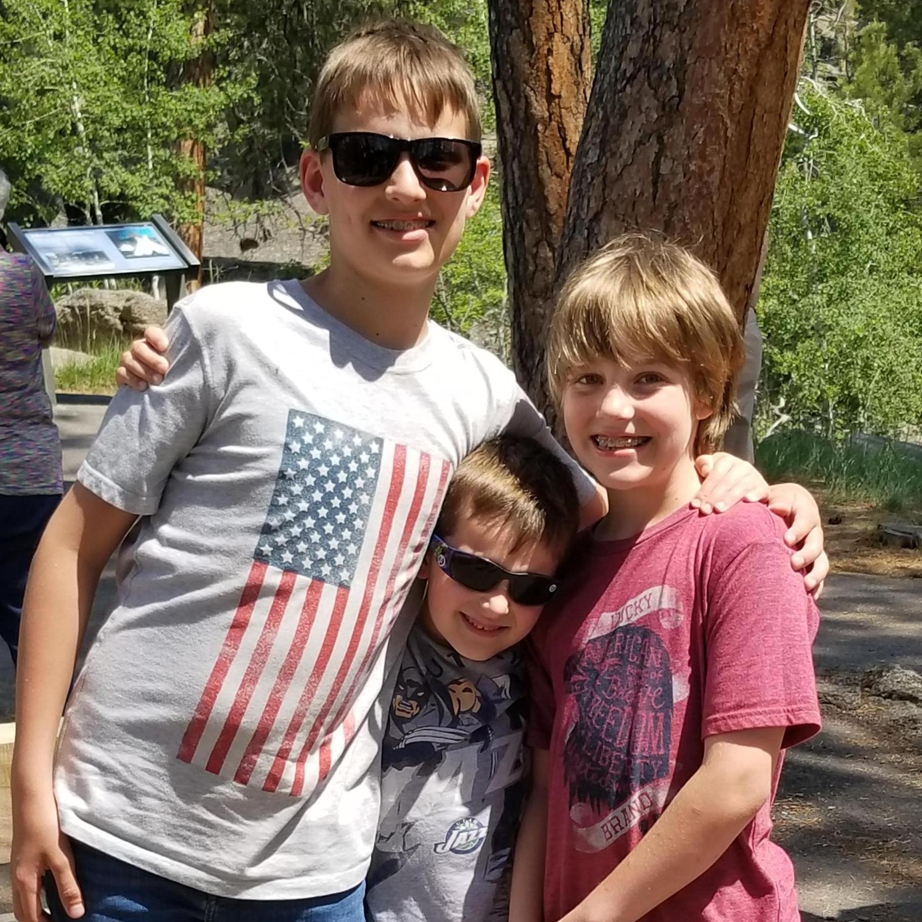 Noah, Russell and JJ at Devil's Tower - June 2018