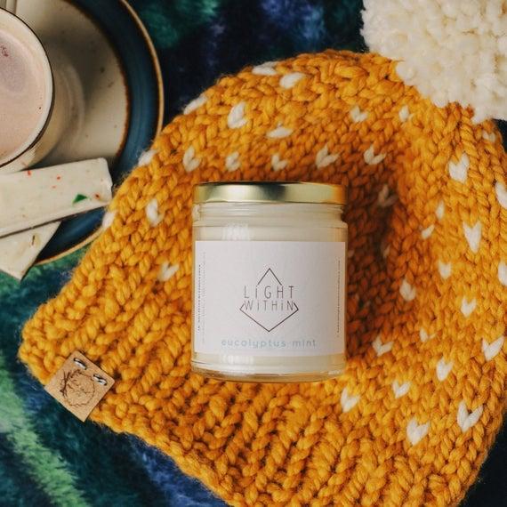 Eucalyptus Mint | Scented Soy Candle 8 oz High Vibration Vegan