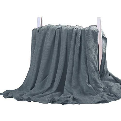 DANGTOP Air Conditioning Cool Blanket with Bamboo Microfiber- All Seasons Thin Quilt for Adults and Teens. (79x91 inches, Dark Grey)