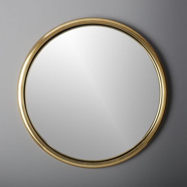 25" porthole gold round wall mirror