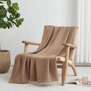 100% Cotton Waffle Weave All-Season Bed Blanket - Great Bay Home (Twin, Toffee)