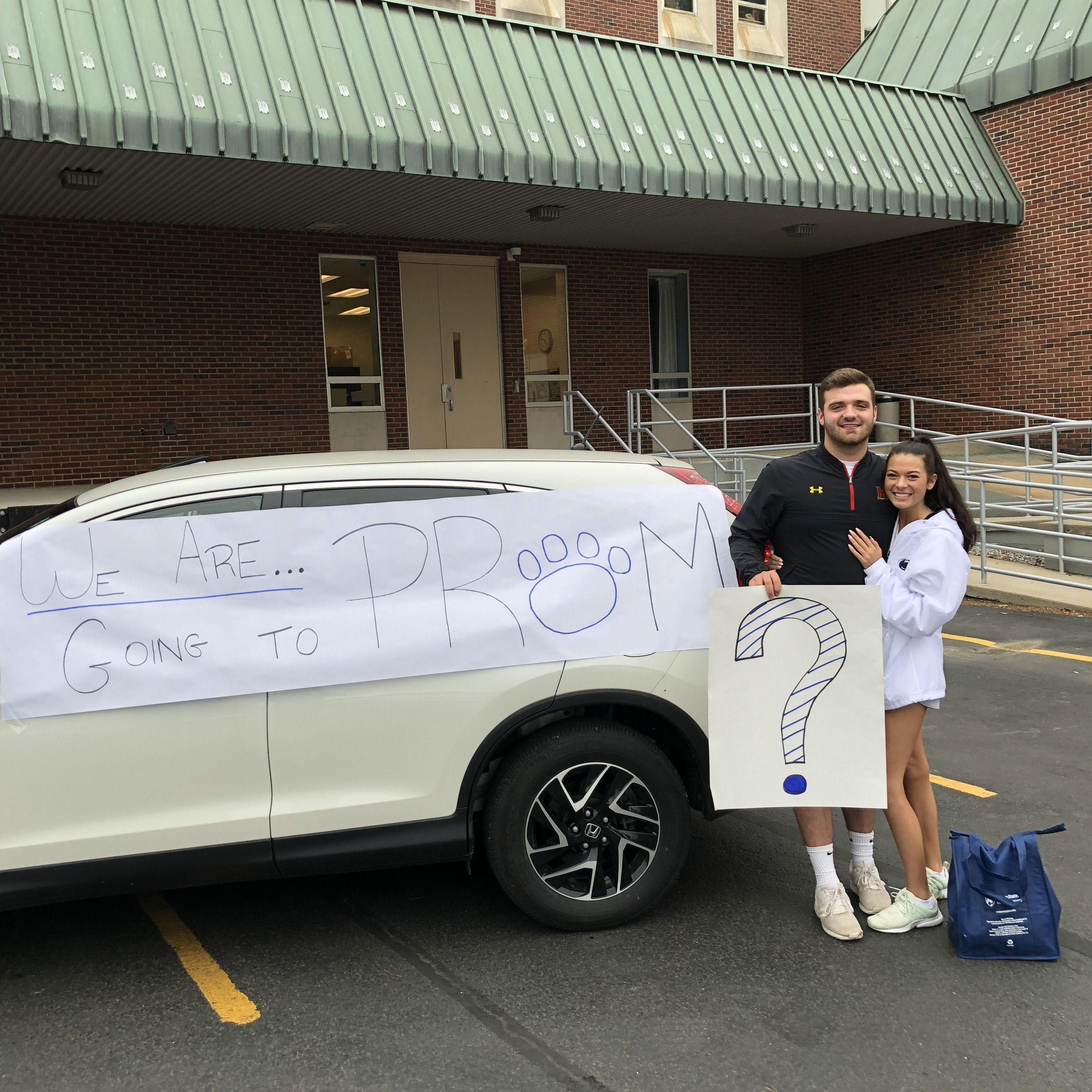 James asked Blair to prom on PSU's campus during her new student orientation weekend! Then he bought her a pint of Peachy Paterno, forgetting she's deathly allergic to peaches.