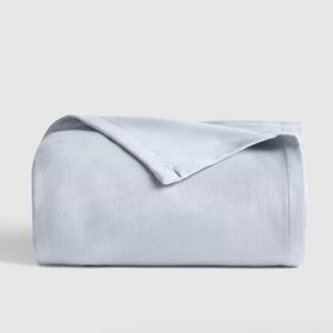 Luxury Organic Cotton Bed Blanket - Light Blue, King/Cal King