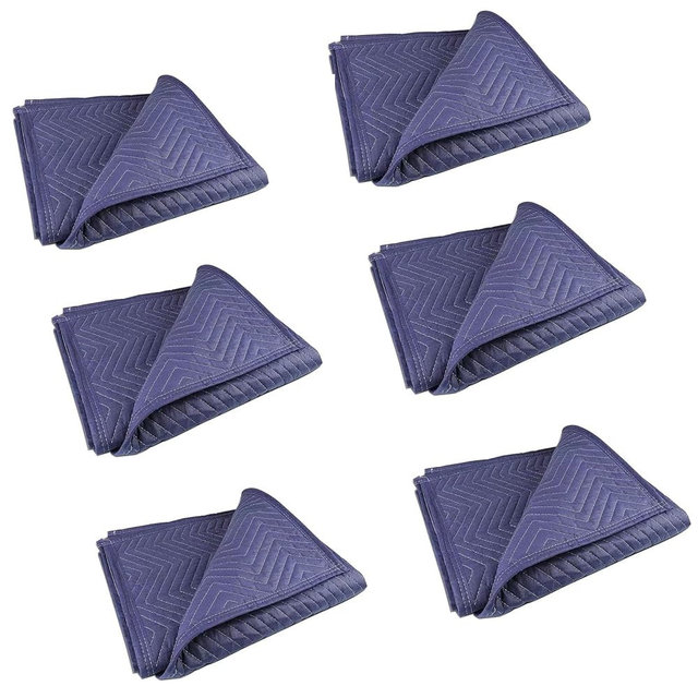6 Pack 40x72 In Moving Blankets Heavy Duty Thick Furniture Shipping Blankets for Protecting Professional Quilted Shipping Furniture Pads