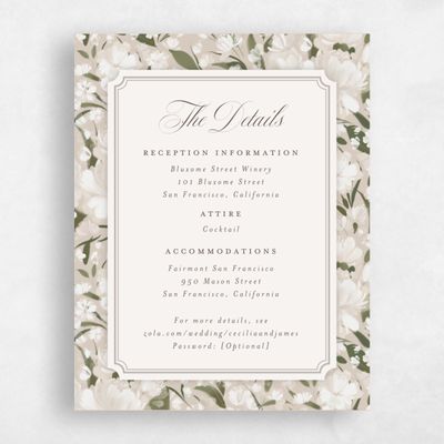 Beige Floral Wedding Enclosure - Annika