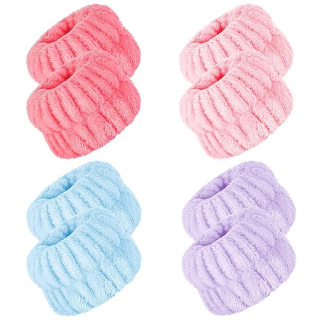 8 Pcs Spa Wrist Washband Microfiber Wrist Wash Towel Band Wristbands for Washing Face Absorbent Wristbands Wrist Sweatband for Women Girls Prevent Liquid from Spilling Down Your Arms