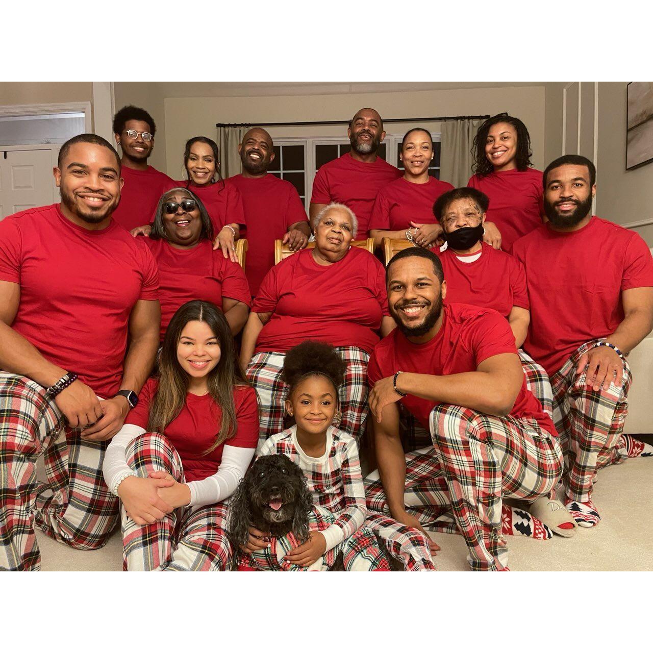 Morrison Family Portrait. Love having traditions like getting PJs and super competitive game nights!