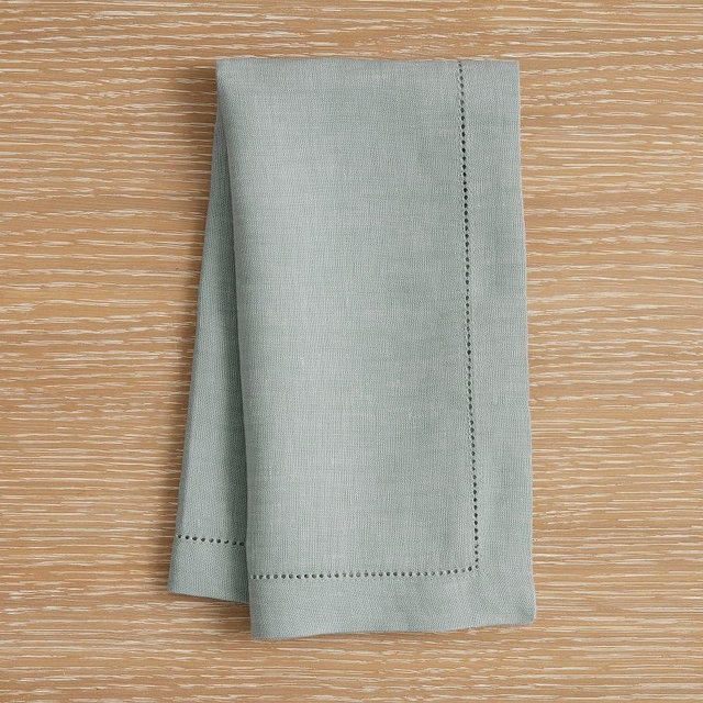 Belgian Linen Napkins, Set of 12 - Mineral Blue