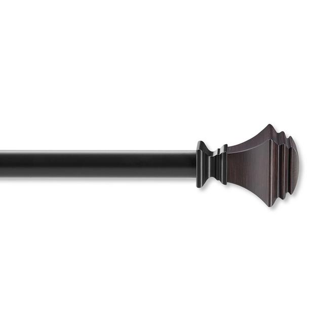Cambria® Craft Park Square 36 to 72-Inch Adjustable Single Curtain Rod Set in Satin Black