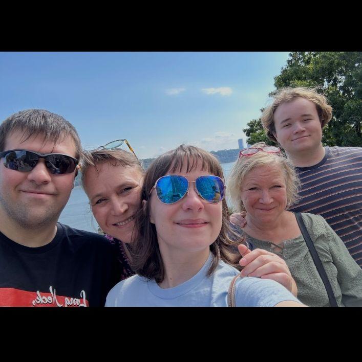 Us with Katie's aunt Cathy and cousin Toby (Ellen's sister and nephew)