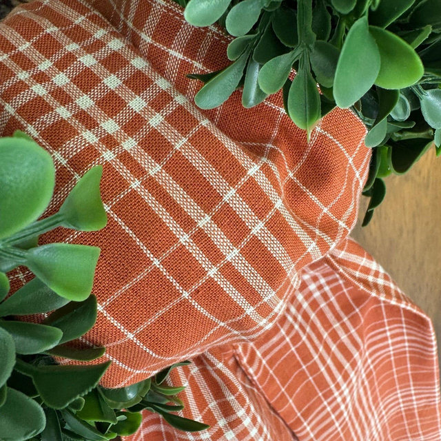 Wreath Sash Fall Terracotta Plaid Wreath Sash Fall Front Door Decor Wreath Decor Holiday Decor Wreath Scarf NEW DESIGN